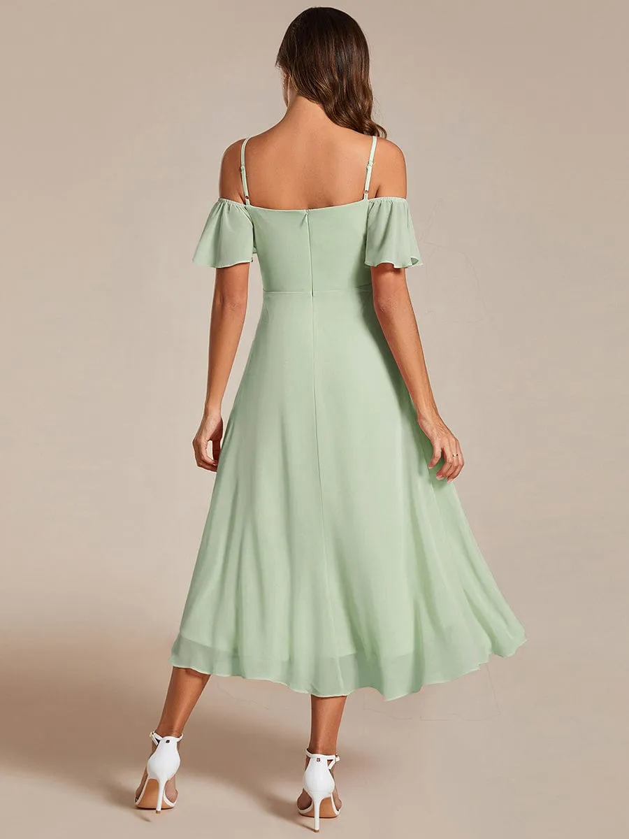 ever JORDANE|Spaghetti Strap Cold Shoulder Chiffon A-Line Midi Bridesmaid Dress sold by Ever Pretty product image thumbnail 2