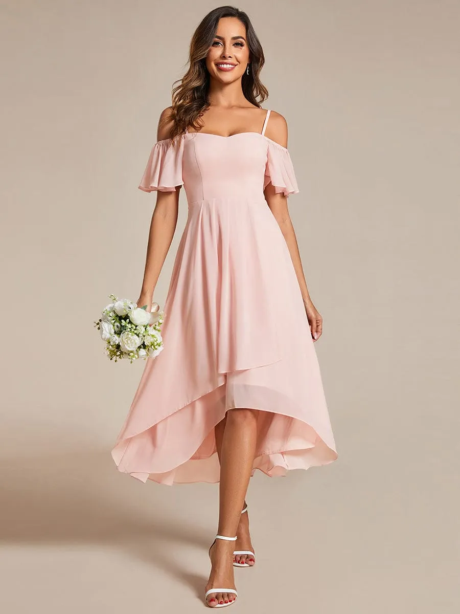 ever JORDANE|Spaghetti Strap Cold Shoulder Chiffon A-Line Midi Bridesmaid Dress sold by Ever Pretty product image thumbnail 3