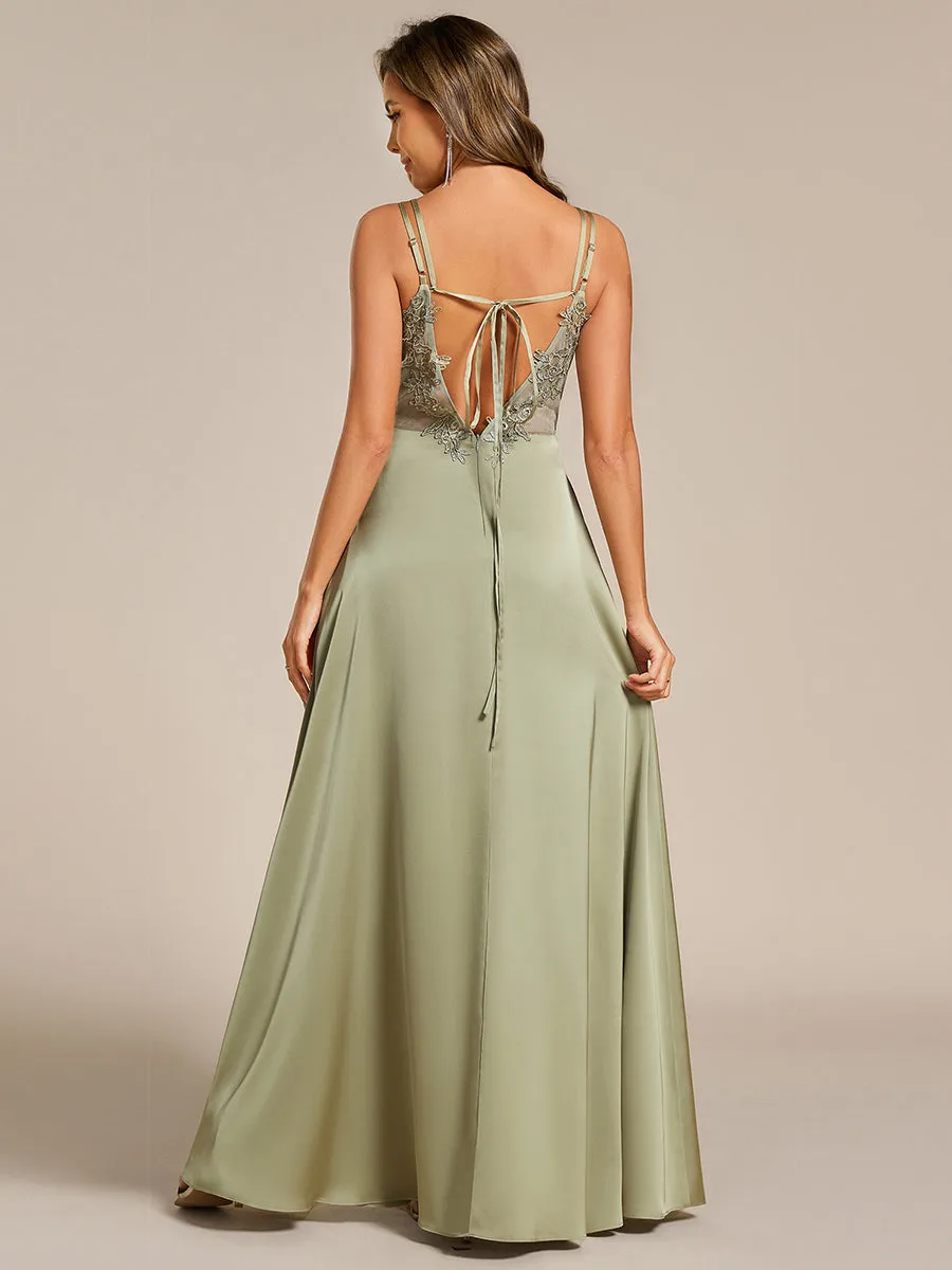 ever LONDYN|Sleeveless Backless Lace-Up A-Line Satin Bridesmaid Dress sold by Ever Pretty product image thumbnail 3