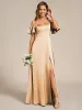 ever AUBREE|Short Sleeve Off Shoulder A-Line Satin Bridesmaid Dress sold by Ever Pretty