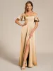 ever AUBREE|Short Sleeve Off Shoulder A-Line Satin Bridesmaid Dress sold by Ever Pretty