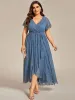 pretty ELISE|Plus Size Short Sleeve Ruffled V-Neck A-Line Lace Wedding Guest Dress sold by Ever Pretty