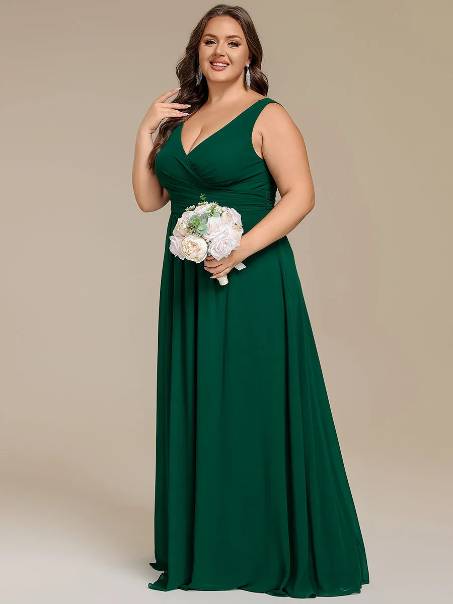 pretty SAUYER|Plus Size Strapless V-Neck A-Line Lace-Up Bridesmaid Dress sold by Ever Pretty product image thumbnail 4