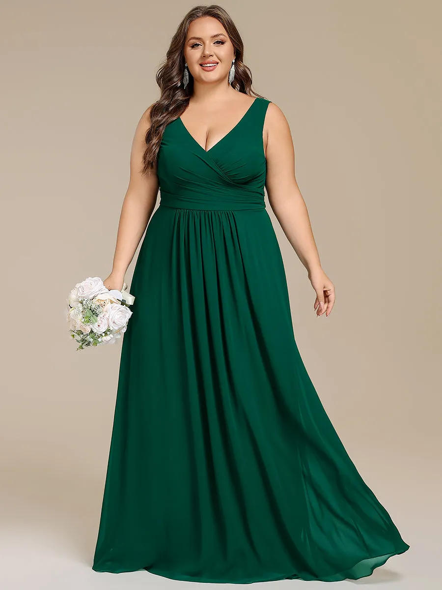 pretty SAUYER|Plus Size Strapless V-Neck A-Line Lace-Up Bridesmaid Dress sold by Ever Pretty