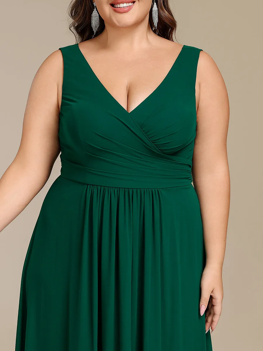 pretty SAUYER|Plus Size Strapless V-Neck A-Line Lace-Up Bridesmaid Dress sold by Ever Pretty product image thumbnail 3
