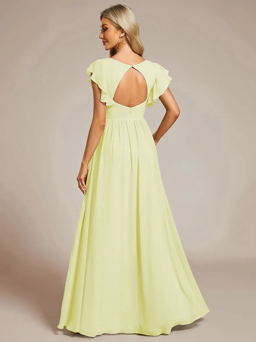 ever LILYANA|Ruffles Sleeve Back Cutout A-Line Maxi Chiffon Bridesmaid Dress sold by Ever Pretty product image thumbnail 2