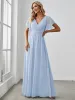 ever LEORA|A-Line Pleated Chiffon Tie-Waist Bridesmaid Dress sold by Ever Pretty