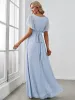 ever LEORA|A-Line Pleated Chiffon Tie-Waist Bridesmaid Dress sold by Ever Pretty