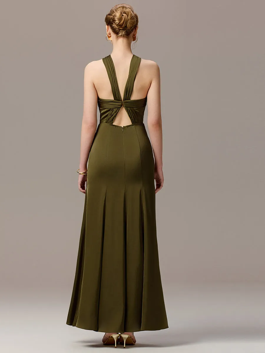 ever SELENE|Satin Cross Halter Sleeveless Maxi Bridesmaid Dress sold by Ever Pretty product image thumbnail 2