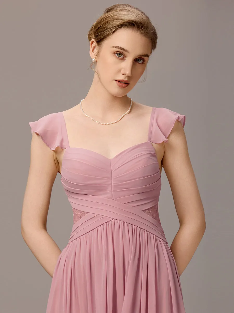 ever ELARA|Back-Tie Pleated Ruffles Sleeves Maxi Bridesmaid Dress sold by Ever Pretty product image thumbnail 3