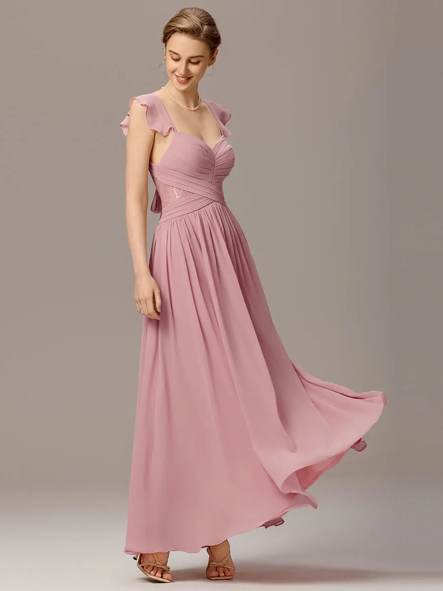 ever ELARA|Back-Tie Pleated Ruffles Sleeves Maxi Bridesmaid Dress sold by Ever Pretty product image thumbnail 5