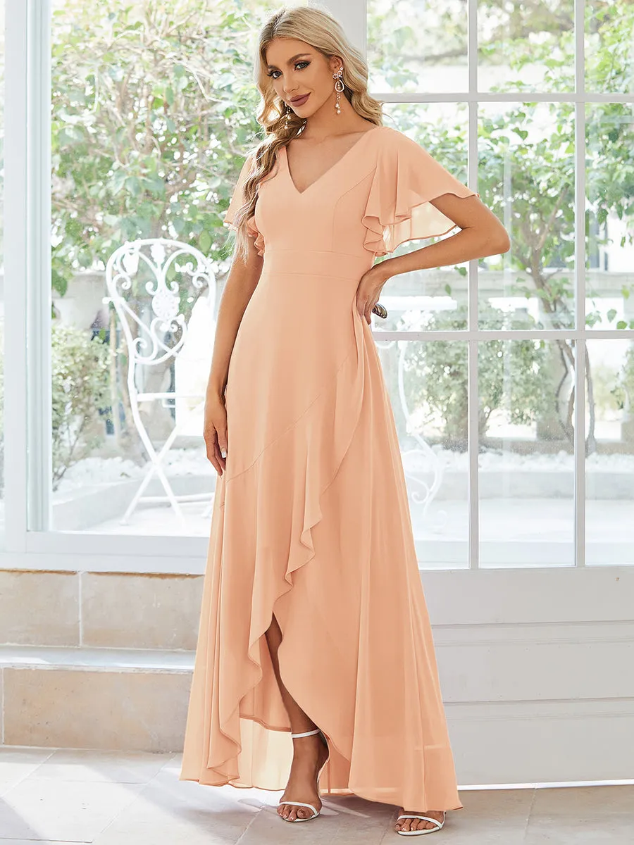 ever OREE|Ruffles Sleeve V-Neck Chiffon Bridesmaid Dress sold by Ever Pretty product image thumbnail 4