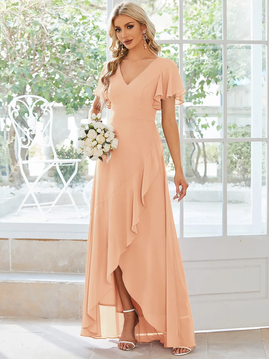 ever OREE|Ruffles Sleeve V-Neck Chiffon Bridesmaid Dress sold by Ever Pretty product image thumbnail 5