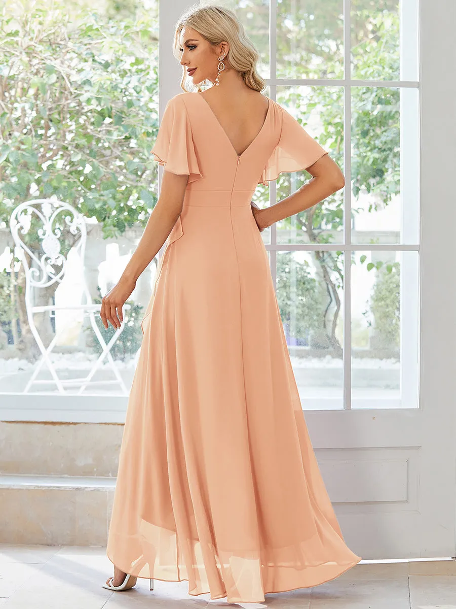 ever OREE|Ruffles Sleeve V-Neck Chiffon Bridesmaid Dress sold by Ever Pretty product image thumbnail 2