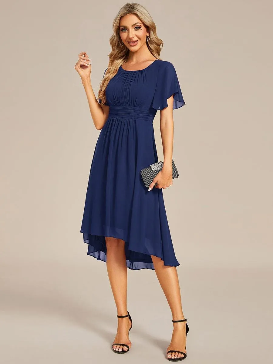 ever EDEN|Flowy Chiffon Round Neckline A-Line Knee Length Bridesmaid Dress sold by Ever Pretty product image thumbnail 5