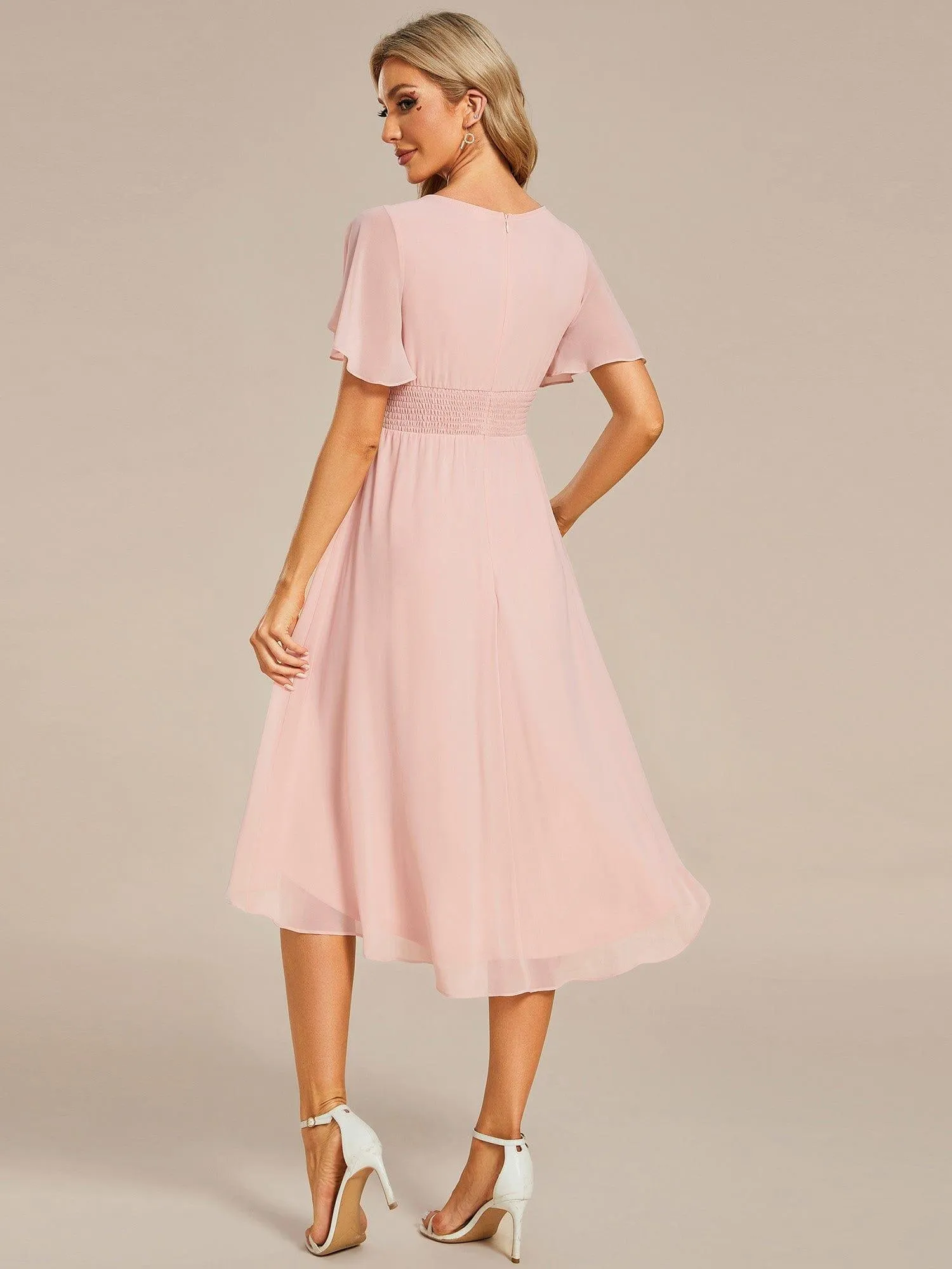 ever EDEN|Flowy Chiffon Round Neckline A-Line Knee Length Bridesmaid Dress sold by Ever Pretty product image thumbnail 2