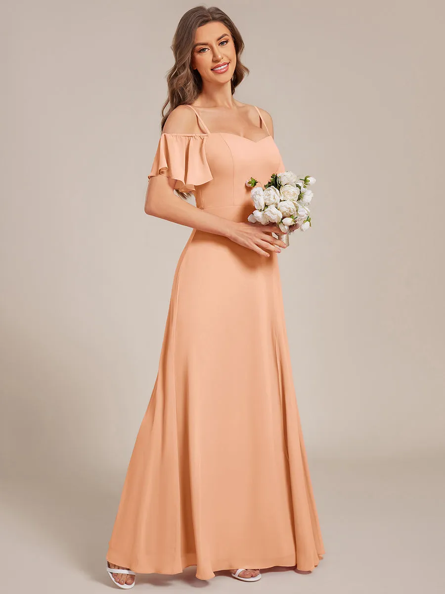 ever REYA|Off Shoulder High Slit Chiffon Flowy Bridesmaid Dress sold by Ever Pretty product image thumbnail 4