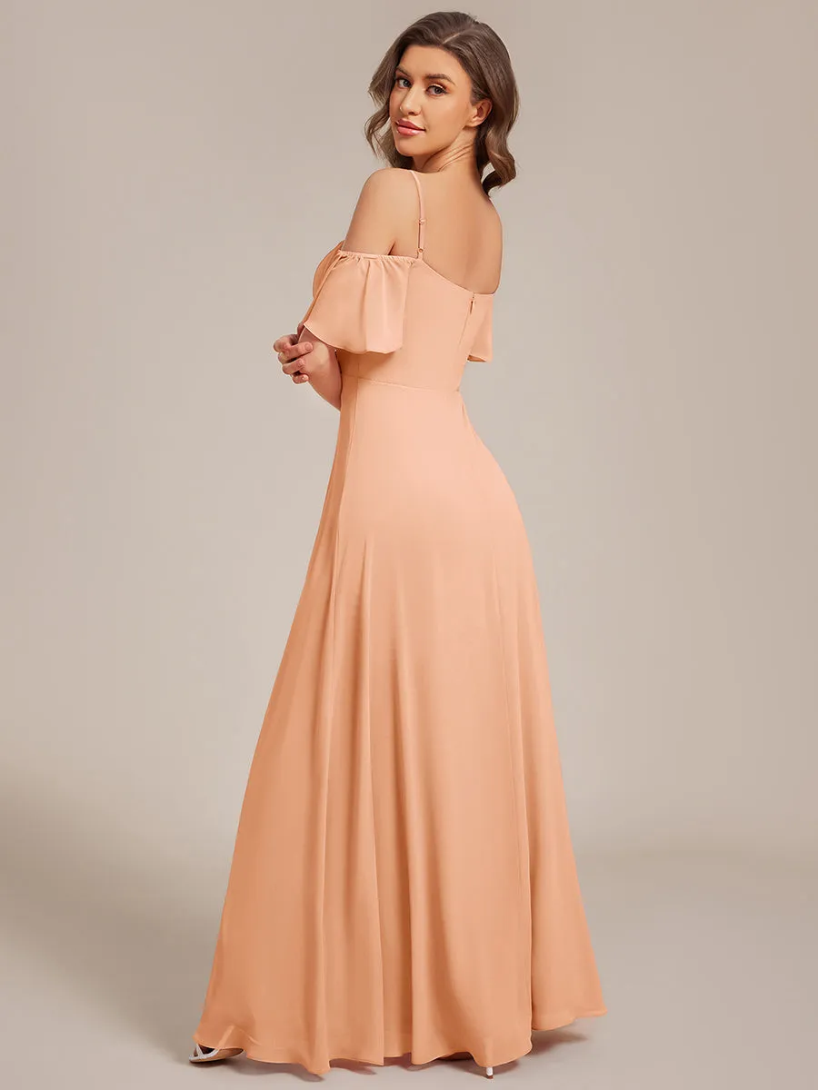 ever REYA|Off Shoulder High Slit Chiffon Flowy Bridesmaid Dress sold by Ever Pretty product image thumbnail 2