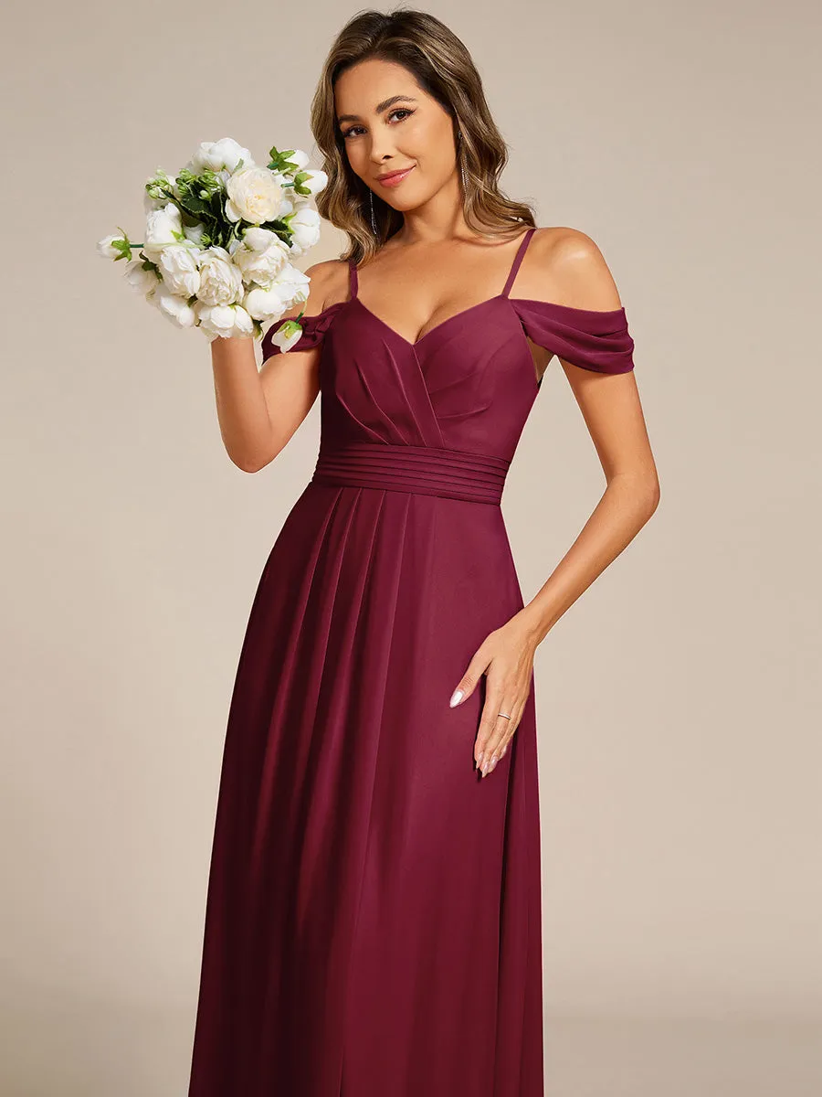 ever LIANNE|Spaghetti Strap V-Neck Pleated A-Line Bridesmaid Dress sold by Ever Pretty product image thumbnail 3