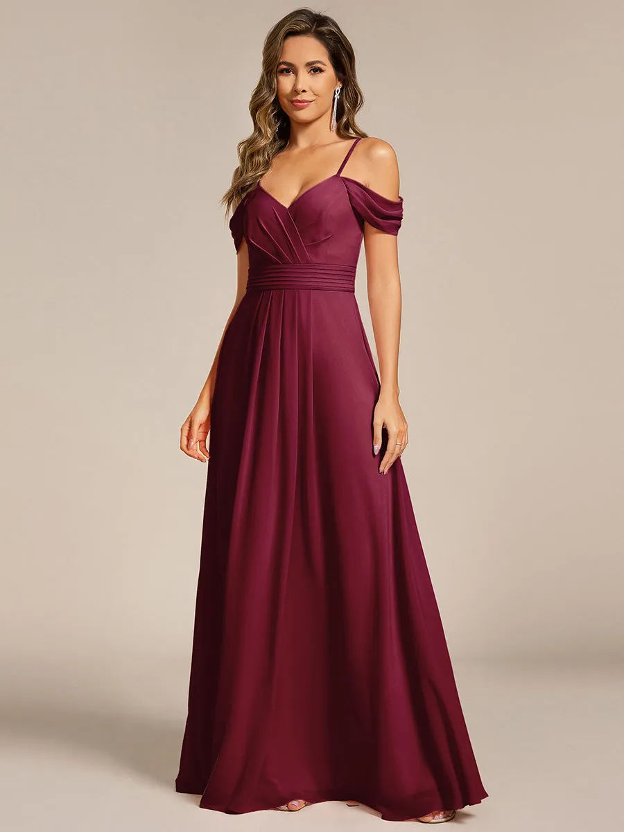 ever LIANNE|Spaghetti Strap V-Neck Pleated A-Line Bridesmaid Dress sold by Ever Pretty product image thumbnail 4