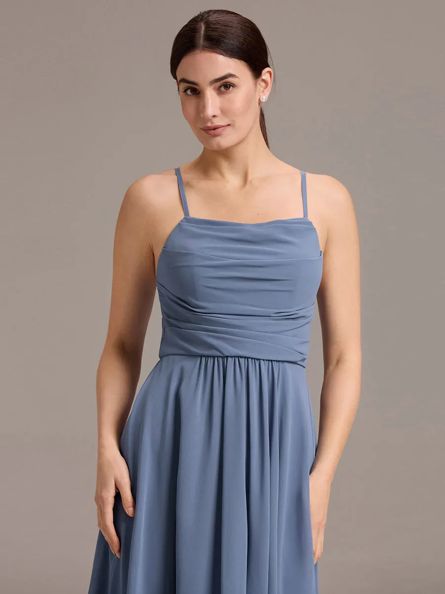 ever ARLYS|Asymmetrical Hem Strappy Chiffon A-Line Backless Bridesmaid Dress sold by Ever Pretty product image thumbnail 3