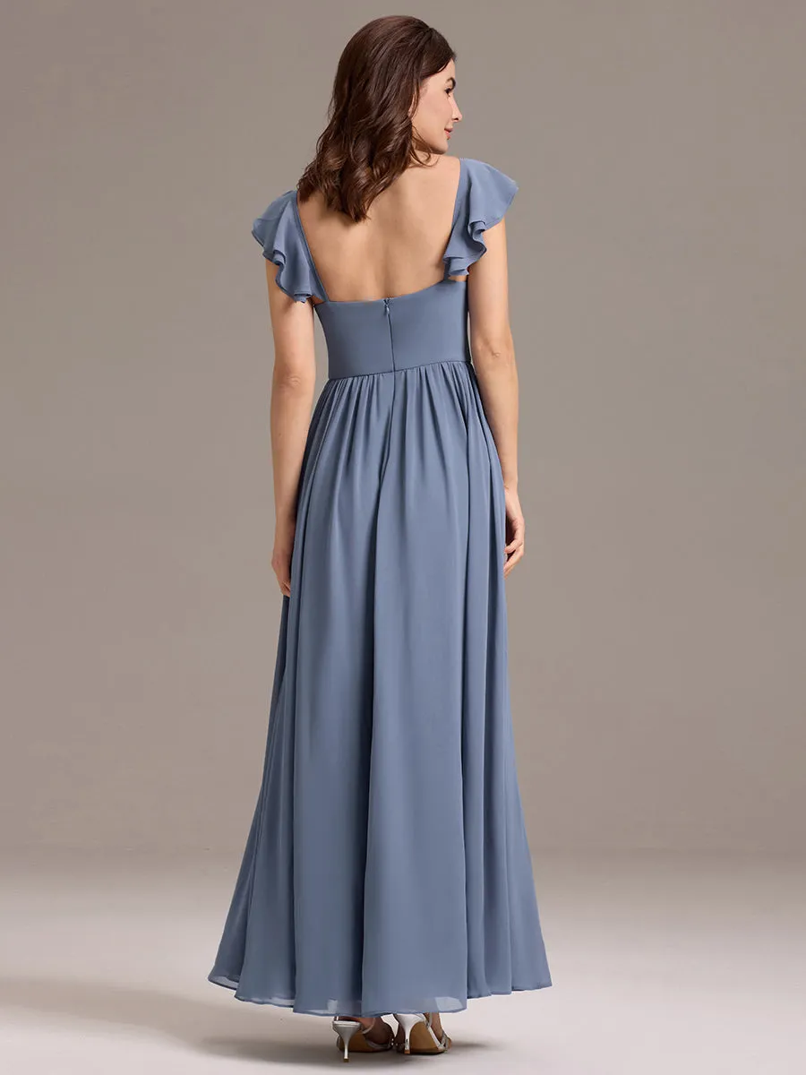 ever CLARKE|Chiffon A-Line Ruffles Cap Sleeve Bridesmaid Dress with Side Slit sold by Ever Pretty product image thumbnail 2