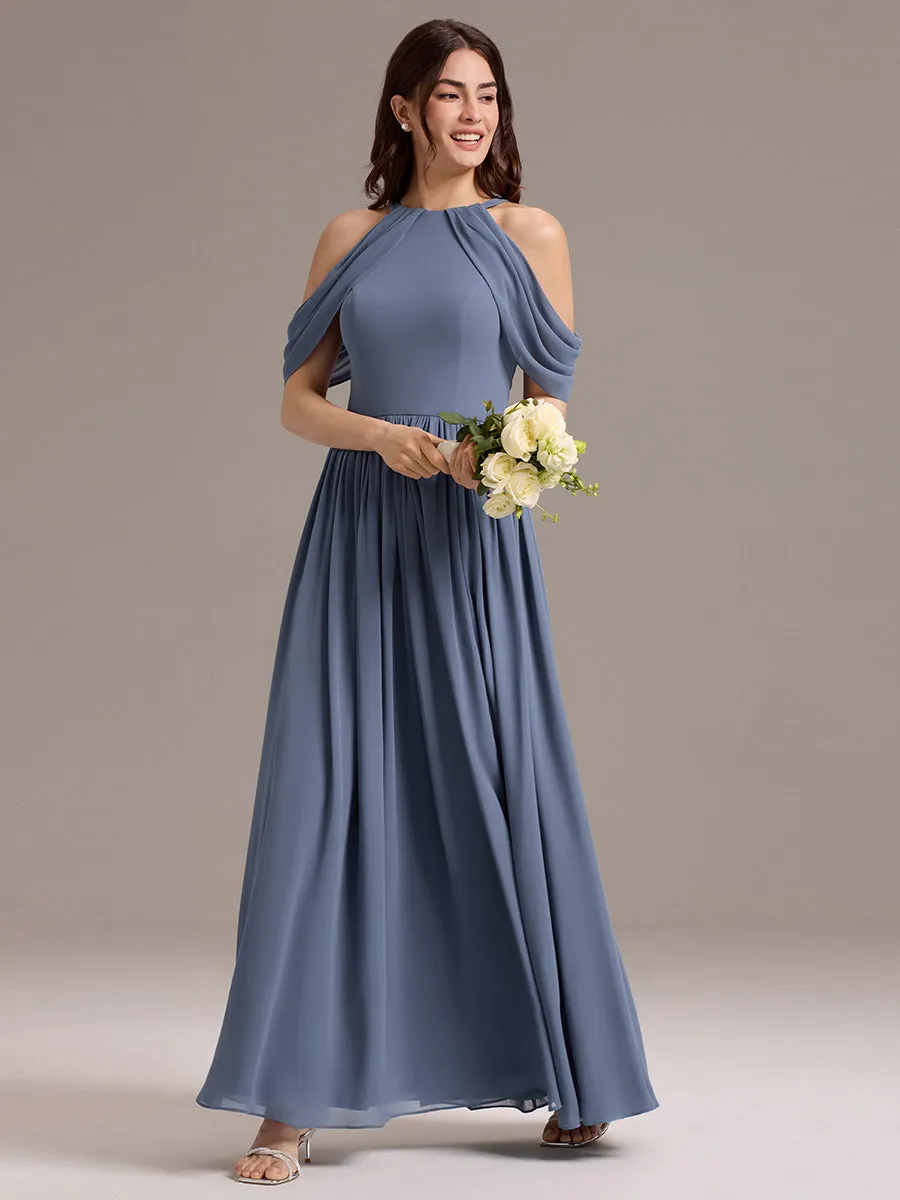 ever CERES|Elegant Chiffon Cold Shoulder A-Line Bridesmaid Dress with Draped Sleeves sold by Ever Pretty product image thumbnail 5