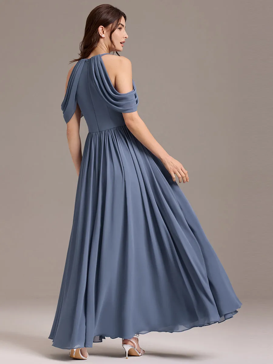 ever CERES|Elegant Chiffon Cold Shoulder A-Line Bridesmaid Dress with Draped Sleeves sold by Ever Pretty product image thumbnail 2
