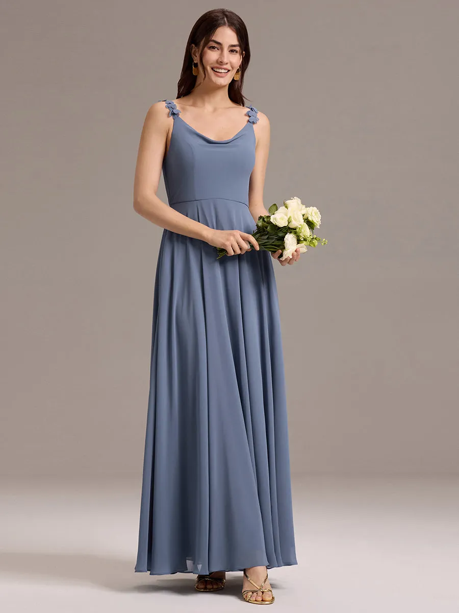 ever ZINNELLE|Flowy Chiffon Cowl Neck Backless A-Line Floral Strap Bridesmaid Dress sold by Ever Pretty product image thumbnail 5