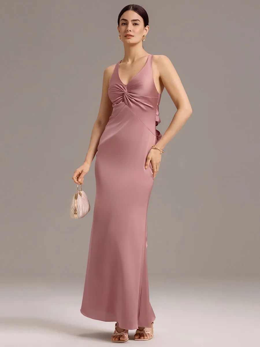 ever MINTA|Elegant Strappy Bow Back Satin Mermaid Bridesmaid Dress sold by Ever Pretty product image thumbnail 5