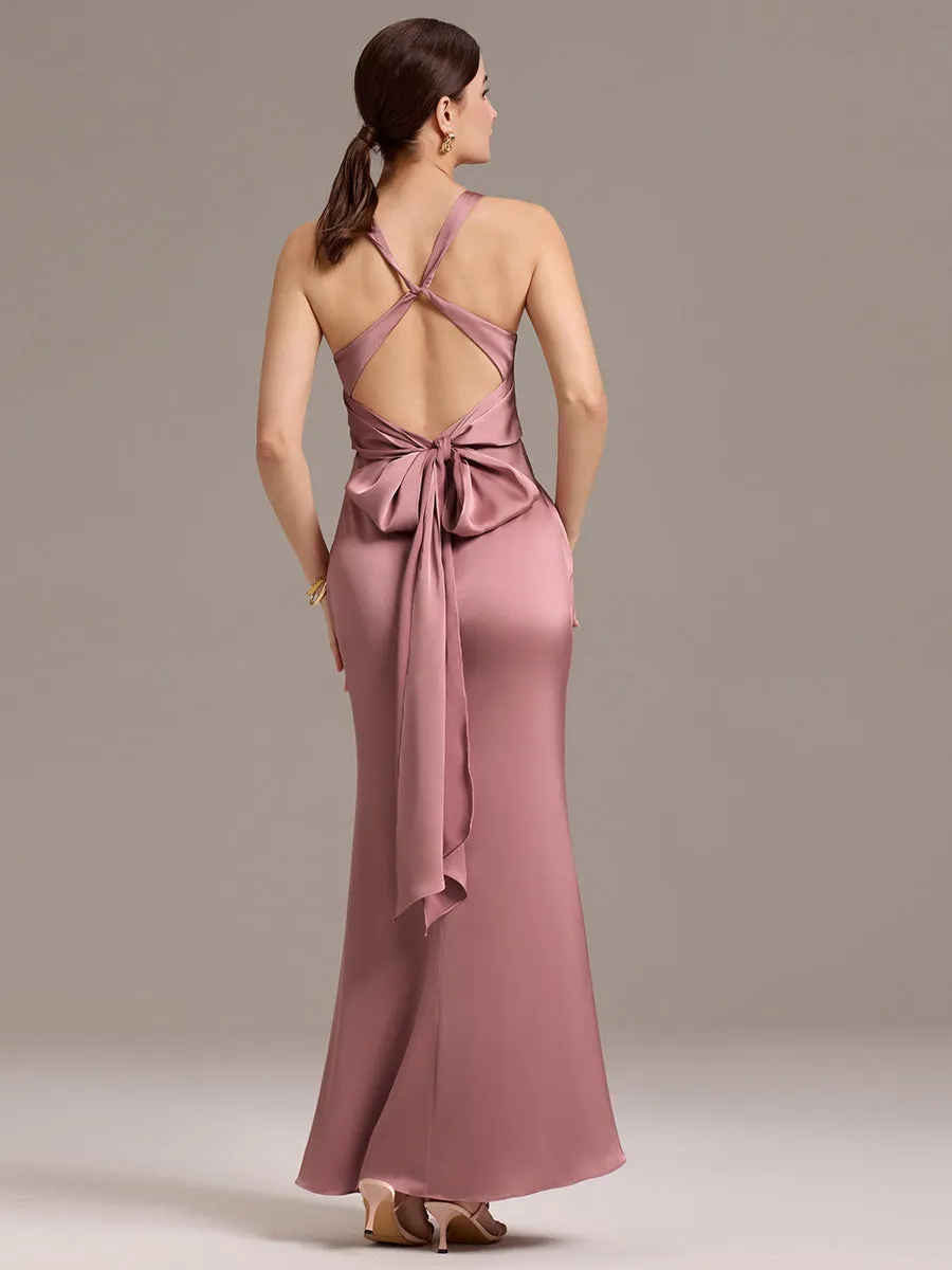 ever MINTA|Elegant Strappy Bow Back Satin Mermaid Bridesmaid Dress sold by Ever Pretty product image thumbnail 2