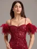 ever BELISSE|Off-Shoulder Feather Sleeve A-Line High Split Backless Sequin Formal Dress sold by Ever Pretty