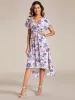 ever FAYE|Elegant V-Neck Flowy High-Low Short Sleeve Wedding Guest Dress sold by Ever Pretty