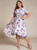 ever EDEN|Chic A-Line Pleated Knee-Length Flowy Chiffon Wedding Guest Dress sold by Ever Pretty