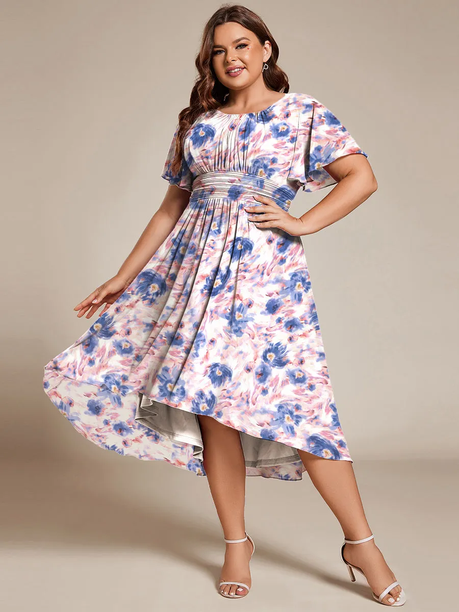ever EDEN|Chic A-Line Pleated Knee-Length Flowy Chiffon Wedding Guest Dress sold by Ever Pretty product image thumbnail 3