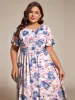 ever EDEN|Chic A-Line Pleated Knee-Length Flowy Chiffon Wedding Guest Dress sold by Ever Pretty