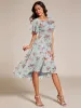 ever EDEN|Chic A-Line Pleated Knee-Length Flowy Chiffon Wedding Guest Dress sold by Ever Pretty
