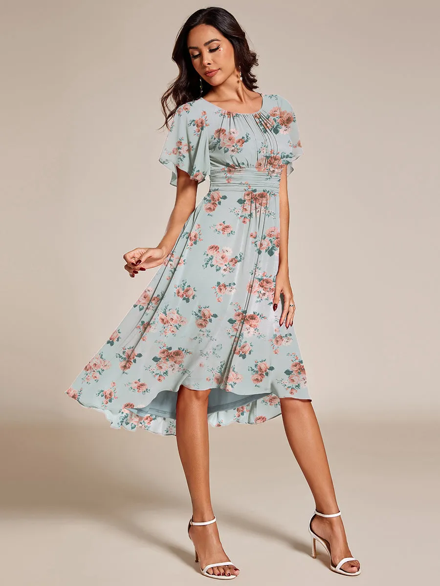 ever EDEN|Chic A-Line Pleated Knee-Length Flowy Chiffon Wedding Guest Dress sold by Ever Pretty product image thumbnail 5