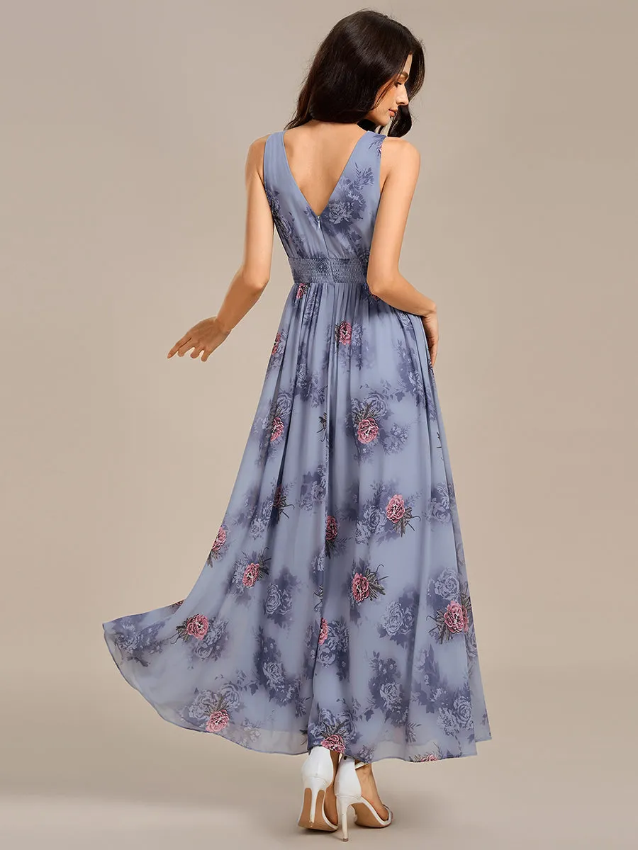 ever ELOWEN|Double V Neck Empire Waist Floral Sleeveless Maxi Formal Dress sold by Ever Pretty product image thumbnail 2