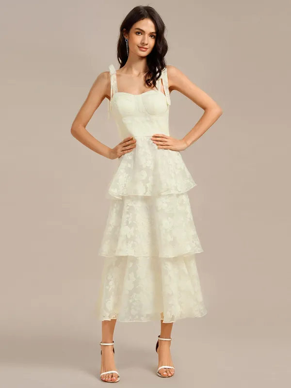 ever CODI|Bow Straps Floral Lace Tiered Dress sold by Ever Pretty