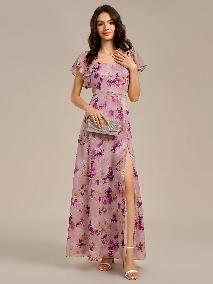 ever WISTERIA|Floral Print Flutter Sleeve Side Split Maxi Formal Dress sold by Ever Pretty product image thumbnail 5