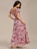 ever WISTERIA|Floral Print Flutter Sleeve Side Split Maxi Formal Dress sold by Ever Pretty