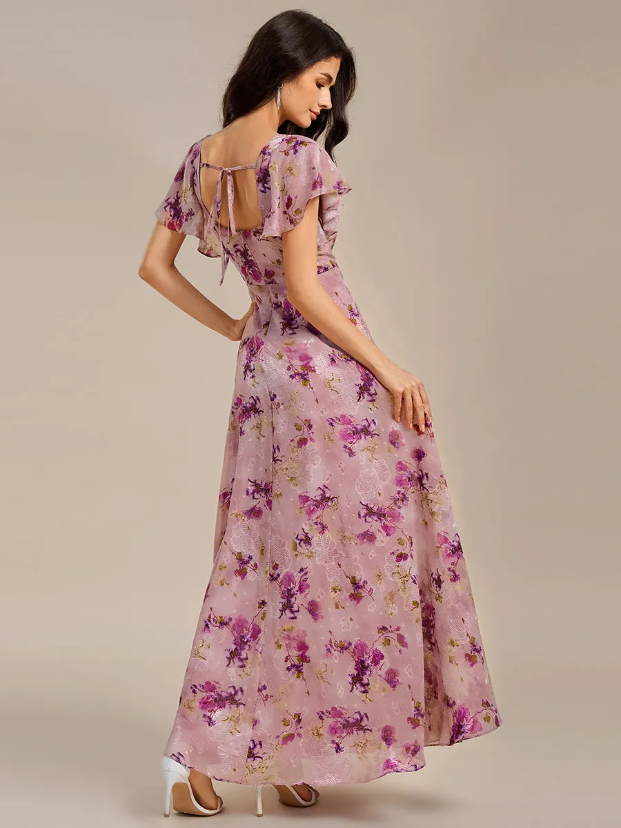 ever WISTERIA|Floral Print Flutter Sleeve Side Split Maxi Formal Dress sold by Ever Pretty product image thumbnail 2