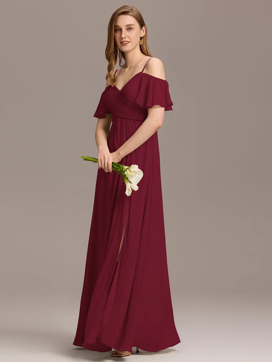 ever GRACIE|Off-Shoulder Ruched High Split Bridesmaid Dress sold by Ever Pretty product image thumbnail 4