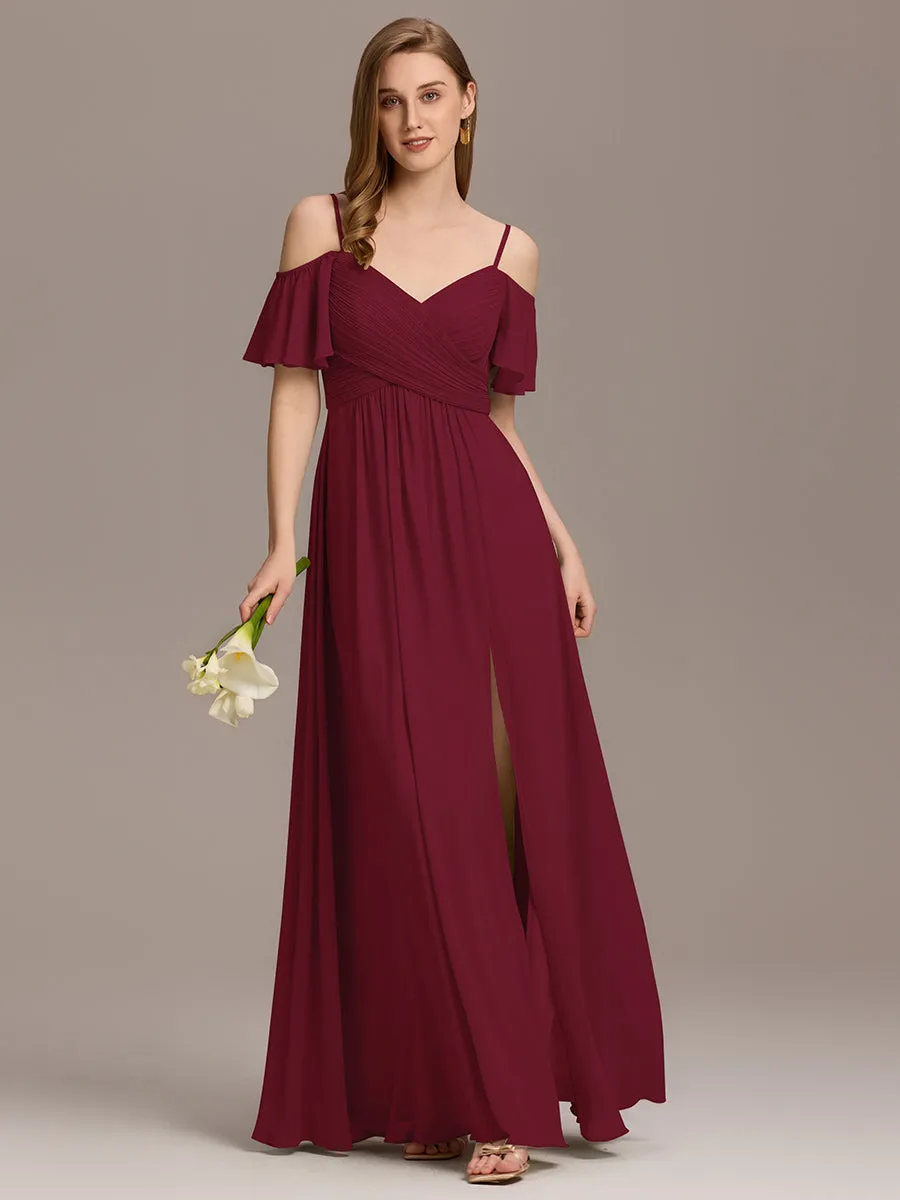 ever GRACIE|Off-Shoulder Ruched High Split Bridesmaid Dress sold by Ever Pretty product image thumbnail 5