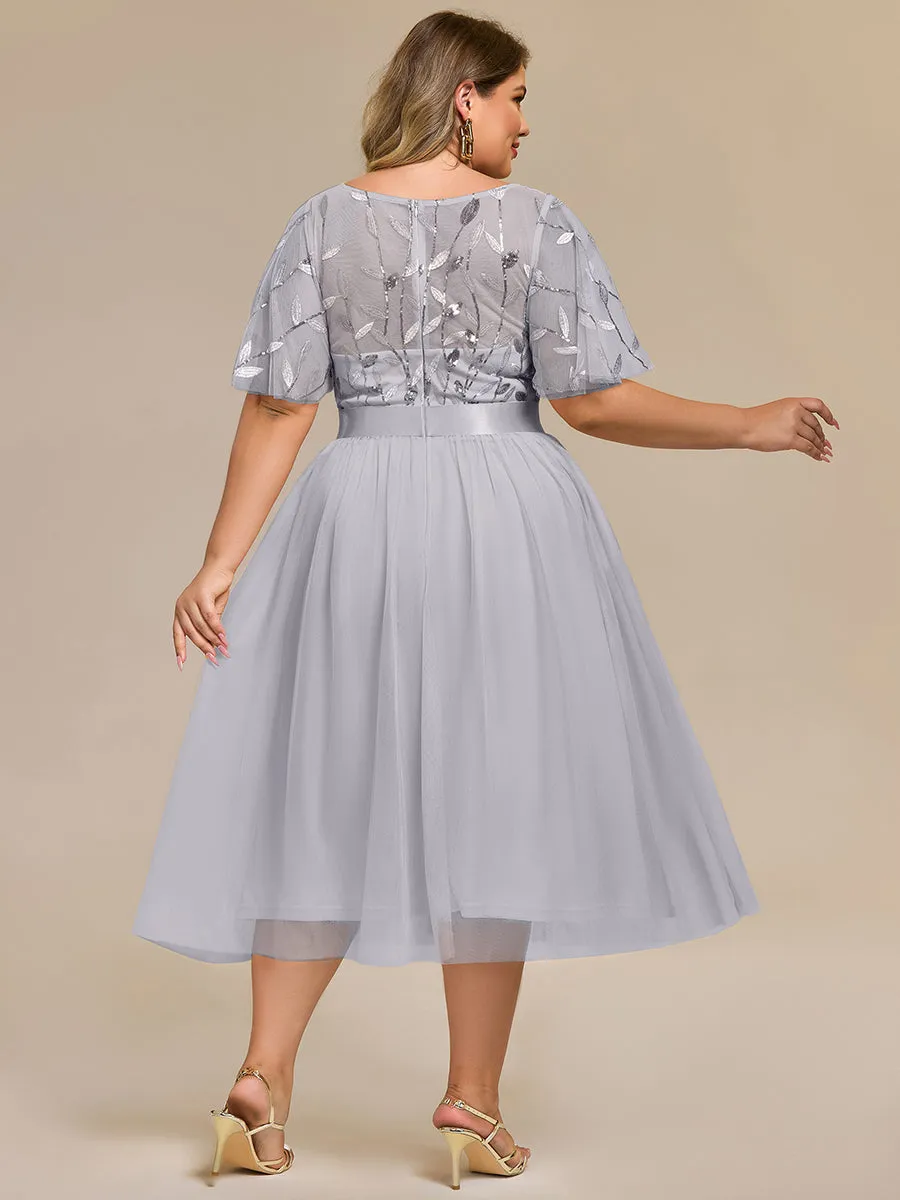 pretty TAYLOR|Plus Size Sequin Leaf Wedding Guest Dress sold by Ever Pretty product image thumbnail 2