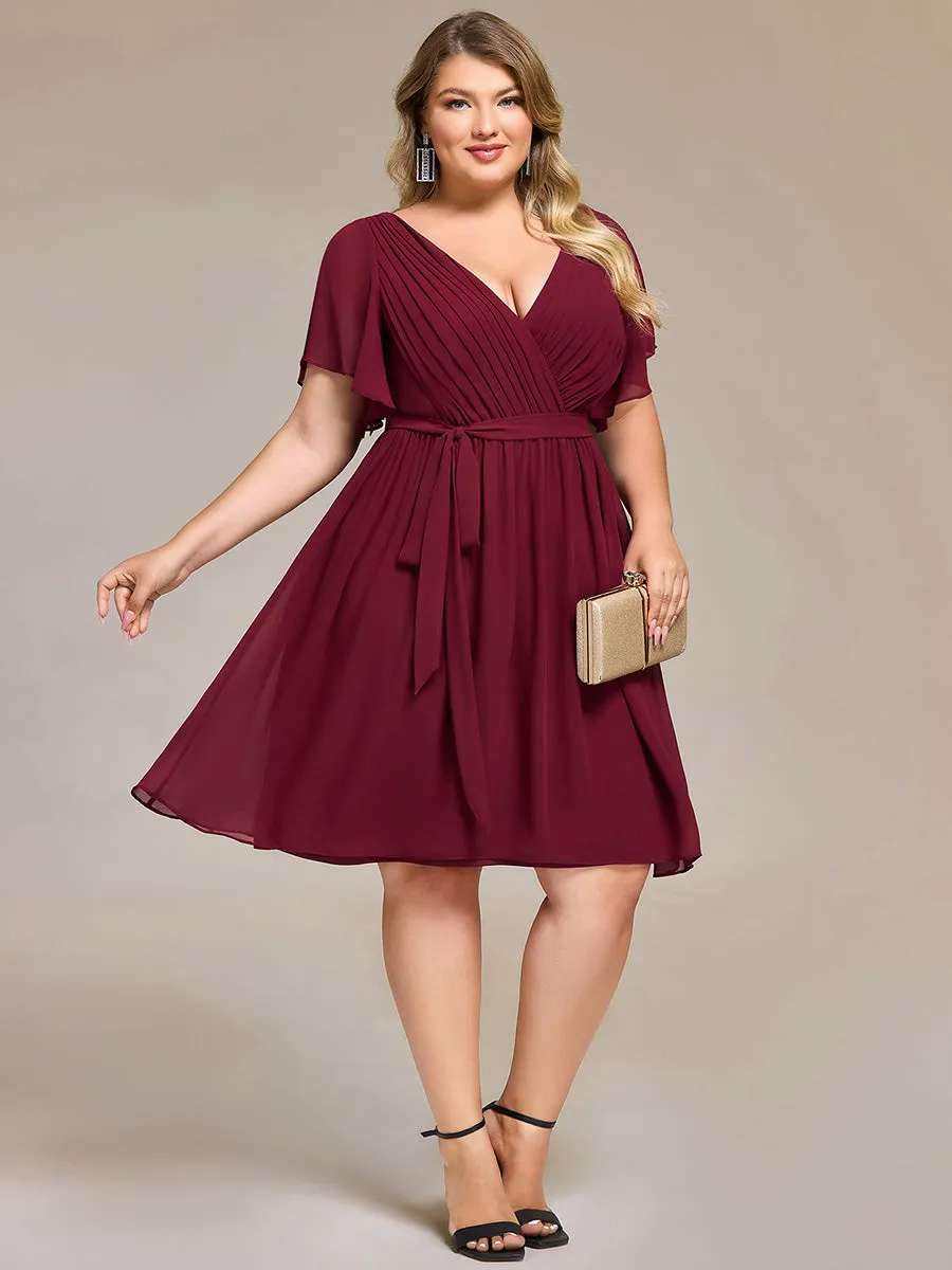 pretty HARLOW|Plus Size Tie-Waist Bridesmaid Dress sold by Ever Pretty