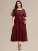 pretty TAYLOR|Plus Size Sequin Leaf Midi Evening Dress sold by Ever Pretty