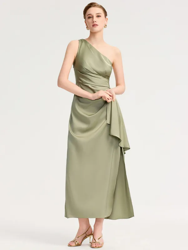 ever SOLENE|One Shoulder Satin Bridesmaid Dress sold by Ever Pretty