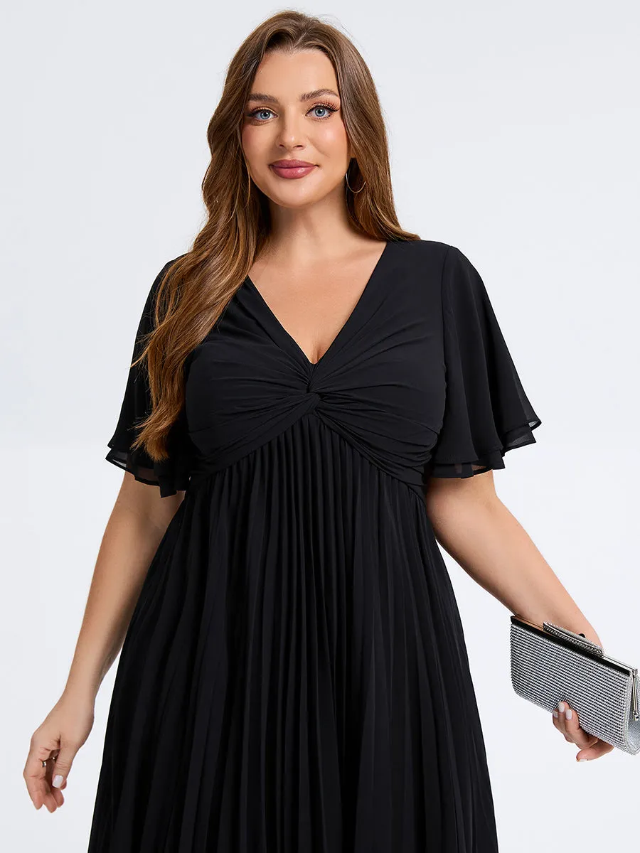 pretty TALIENNE|Plus Size Pleated Chiffon Wedding Guest Dress sold by Ever Pretty product image thumbnail 3